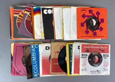 Group of Assorted 45 RPM Vinyl Records