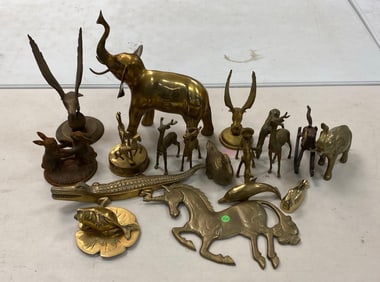 Group of Cast Brass/Iron Animal Figurines