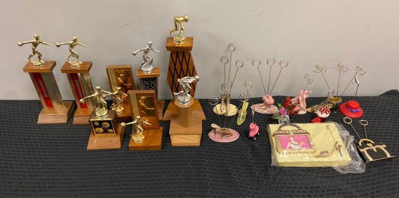 Group of Assorted Trophies and photo holders