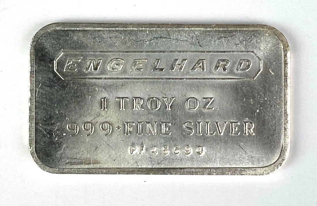 Engelhard 1 oz .999 Fine Silver Ingot/ Bar: Engelhard 1 oz .999 Fine Silver Ingot/ Bar