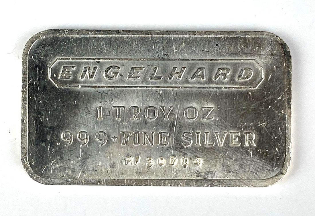 Engelhard 1 oz .999 Fine Silver Ingot/ Bar: Engelhard 1 oz .999 Fine Silver Ingot/ Bar
