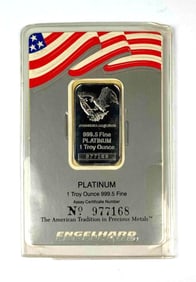 Engelhard Eagle 1 oz .999 Fine Platinum Ingot/ Bar