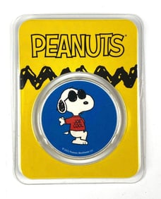 2021 Colorized Peanuts Snoopy 1 oz .999 Fine Silver Round