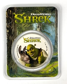 2021 NIUE $2 Colorized Dreamworks Shrek 1 oz .999 Silver Coin