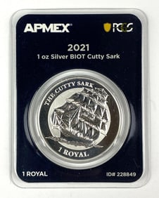 2021 Indian Ocean Territory 1 Royal The Cutty Sark 1 oz .999 Silver Coin