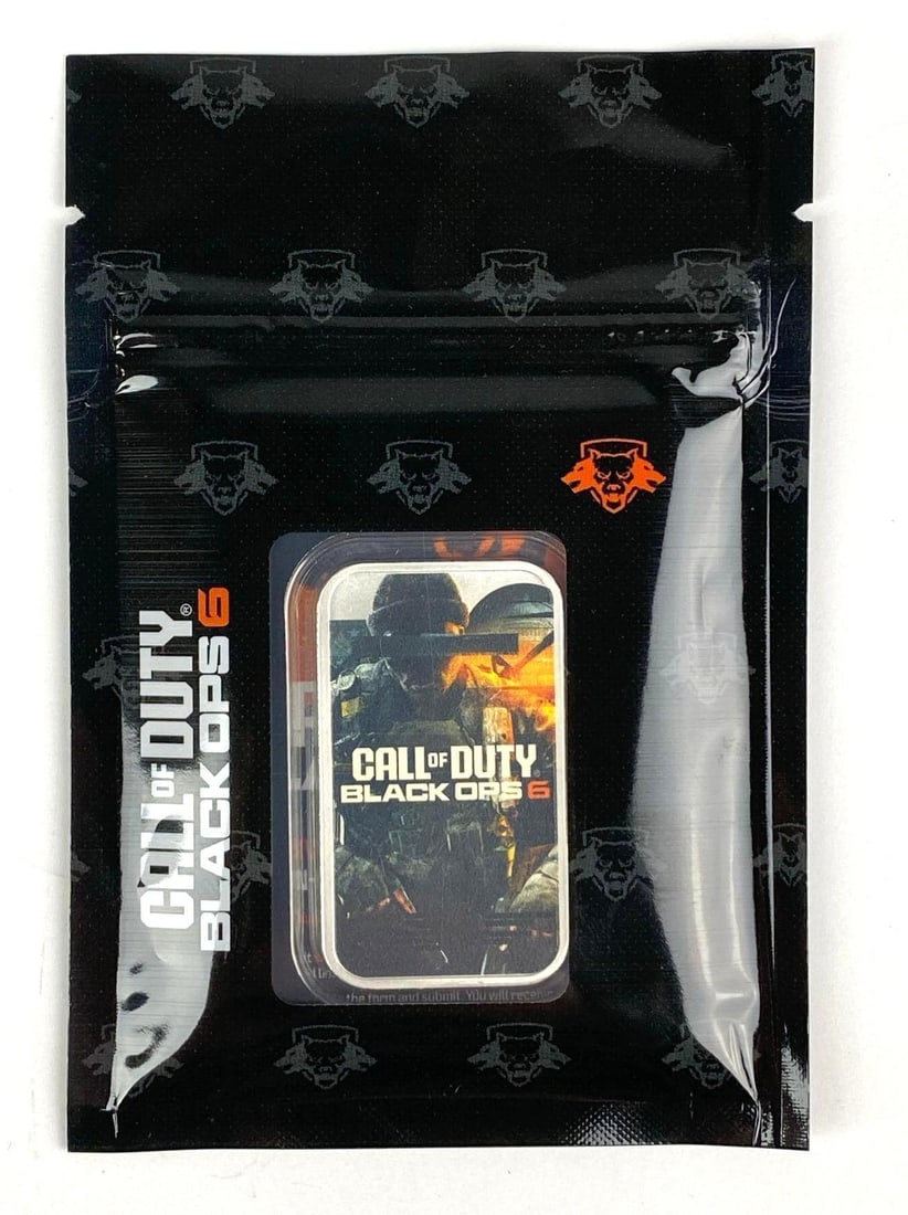 Colorized Activision Call of Duty Black Ops 6 1 oz .999 Silver Ingot/ Bar (1 of 2)
