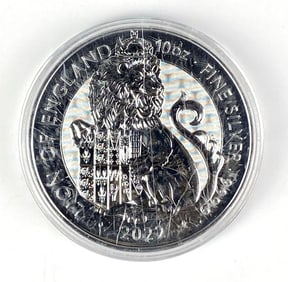 2022 Great Britain 10 Pound Lion of England 10oz .999 Fine Silver Coin