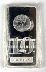 Highland Mint Walking Liberty Design 10 oz .999 Fine Silver Ingot/ Bar