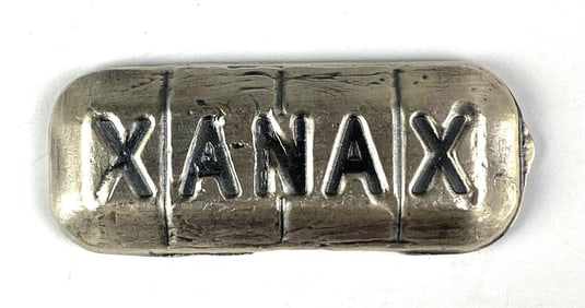CPS Xanax 2 oz .999 Fine Silver Ingot/ Bar