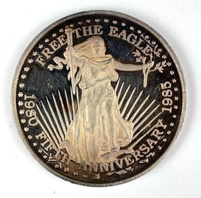 1985 Free the Eagle 2 oz .999 Fine Silver Round