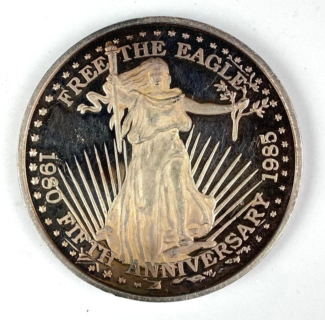 1985 Free the Eagle 2 oz .999 Fine Silver Round: 1985 Free the Eagle 2 oz .999 Fine Silver Round