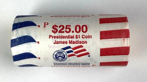 US Mint $25 Presidential $1 P Coin Roll