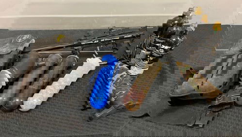 Tippmann 98 Custom paintball gun with accessories