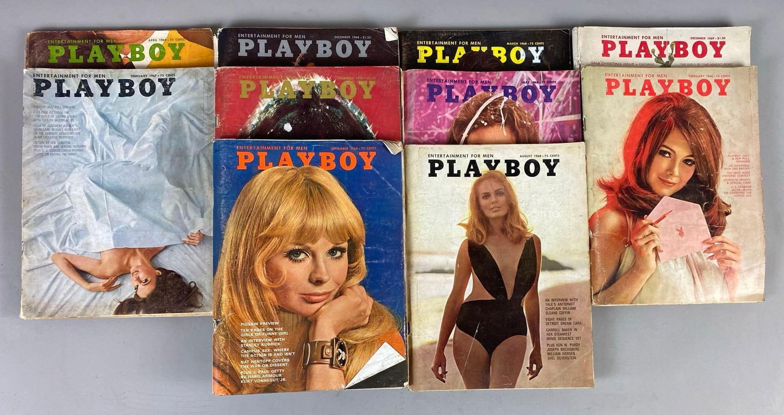 Group of 10 Vintage Playboy Magazines (1 of 3)