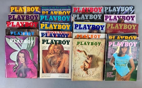 Group of 20 Vintage Playboy Magazines