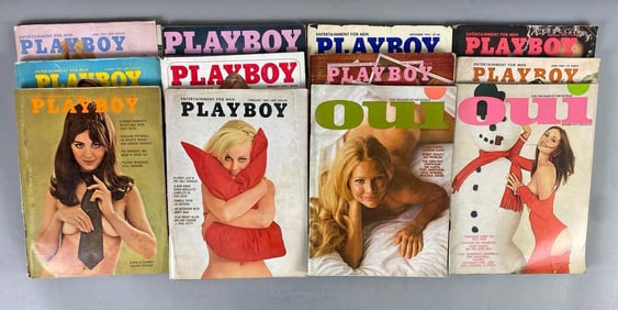Group of 12 Vintage Playboy Magazines