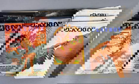 Group of 8 Vintage Playboy Magazines