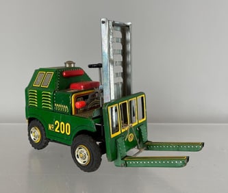 Vintage TM Toys Tin Litho Friction Forklift