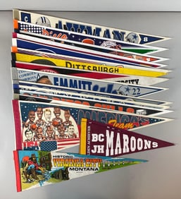 Group of Sports and Souvenir Pennants