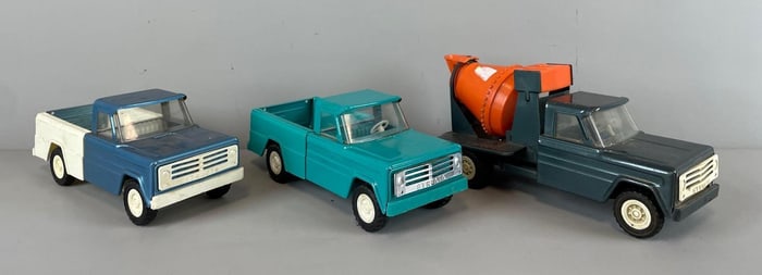 Group of Vintage Structo Pressed Steel Trucks