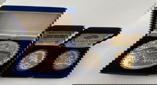 Group of 2 Limited Edition Denver Broncos Commemorative Medallions and More