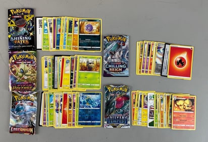Group of Pokémon Trading Cards
