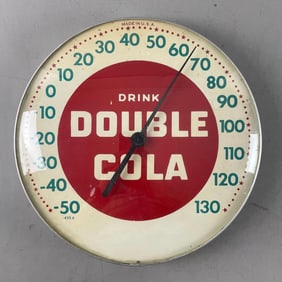 Vintage Drink Double Cola Advertising Thermometer
