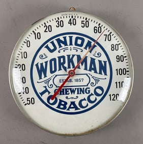Vintage Union Workman Chewing Tobacco Advertising Thermometer
