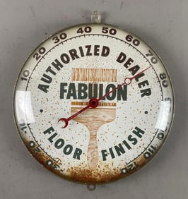 Vintage Fabulon Floor Finish Advertising Thermometer