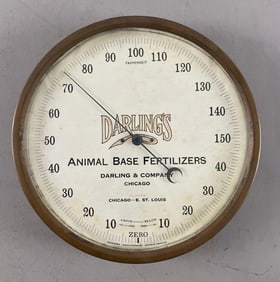Vintage Darling's Fertilizers Advertising Thermometer