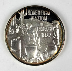 1972 Sovereign Nation of Papago .81 oz .999 Fine Silver Round