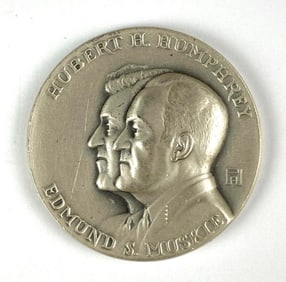 1968 Medallic Art Co Hubert Humphrey and Edmund Muskie 1.04 oz .999 Fine Silver Commemorative Round