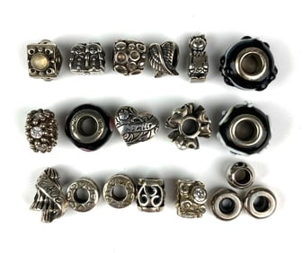 Group of 19 Assorted .925 Sterling Silver Bracelet Charms