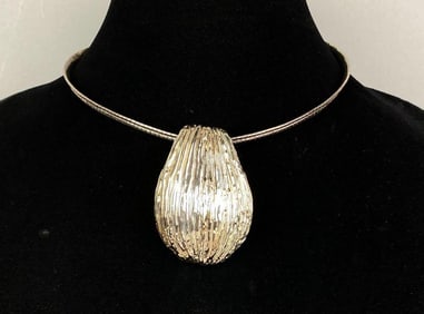 Bat-Ami Israel .925 Sterling Silver Electroform on Italy .925 Sterling Silver Choker