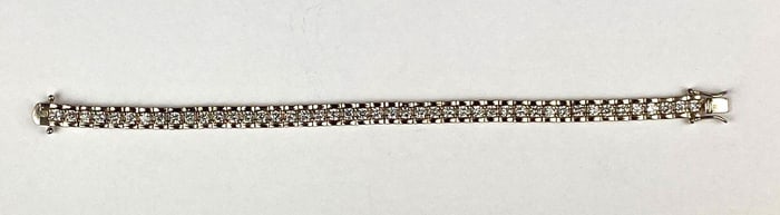 .925 Sterling Silver and CZ Glass Tennis Bracelet