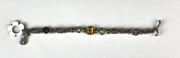 Signed EK Designs Seaside Collection .925 Sterling Silver with Swarovski Crystals Bracelet