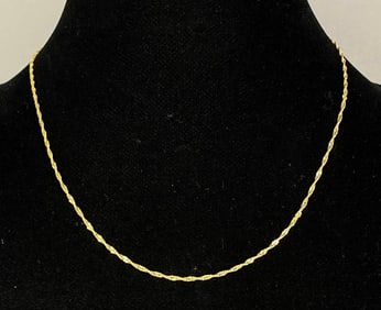 Italy 14K Yellow Gold Twist Chain Necklace
