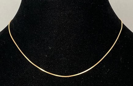Italy 14K Yellow Gold Box Chain Necklace