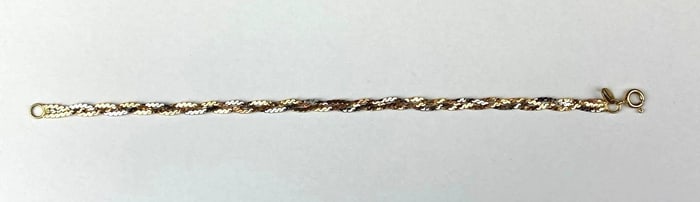 Italy Tri Tone 14K Gold Braided Bracelet