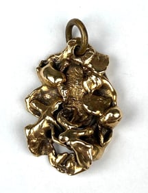 14K Gold Nugget Pendant