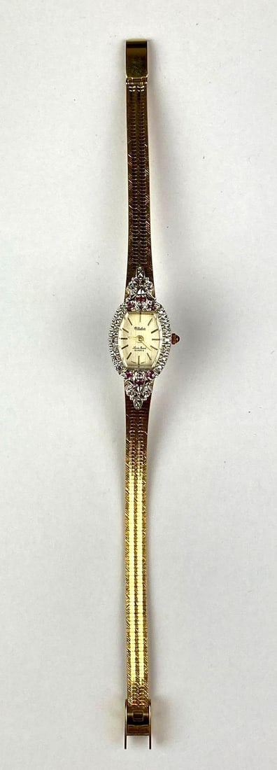 Women’s Quartz Lucien Picard Dufonte Stainless Steel Diamond and Ruby Watch (1 of 4)