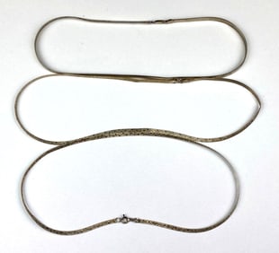 Group of 3 Italy .925 Sterling Silver Necklaces