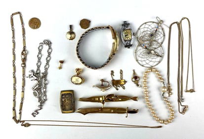 Group of Assorted .925 Sterling Silver and Gold Jewelry