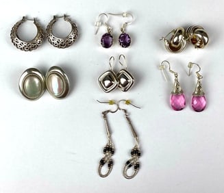 Group of .925 Sterling Silver Dangling Earrings