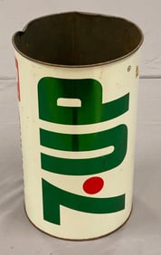 Vintage 7-Up Soda Wet and Wild Metal Advertising Trash Can
