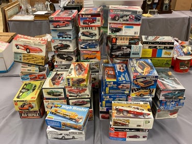 Large Group of Assorted Car Plastic Model Kits