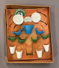 Vintage Akro Agate Miniature Glassware Set