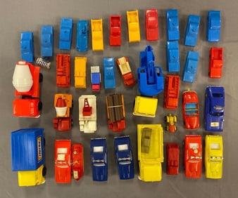 Group of Assorted Plastic Toy Vehicles