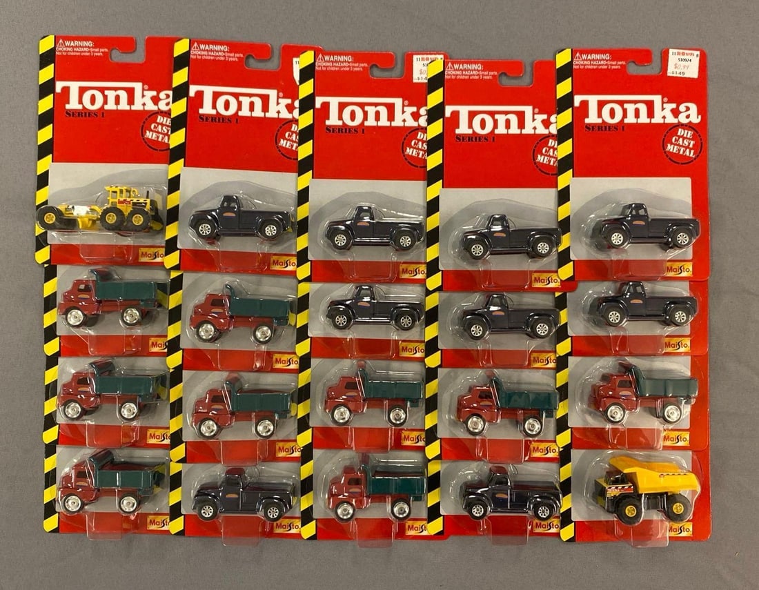 Group of 20 Maisto Tonka Series 1 Die-Cast Trucks: Sealed, 1/64 scale