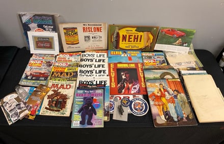 Assorted Magazines, Records, Cars Photos